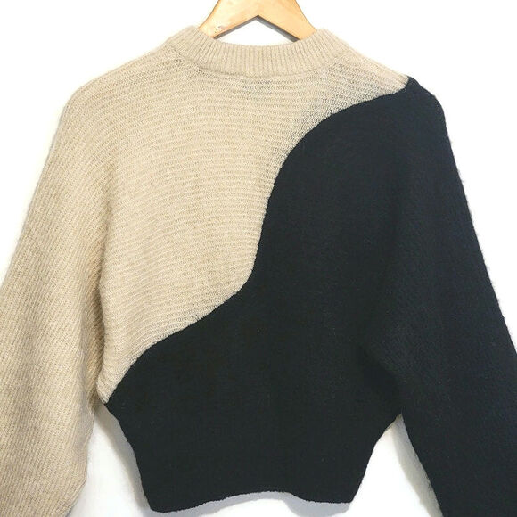 And Other Stories Yin Yang Colorblock Alpaca Wool Crew Neck Sweater Size XS - Picture 9 of 16